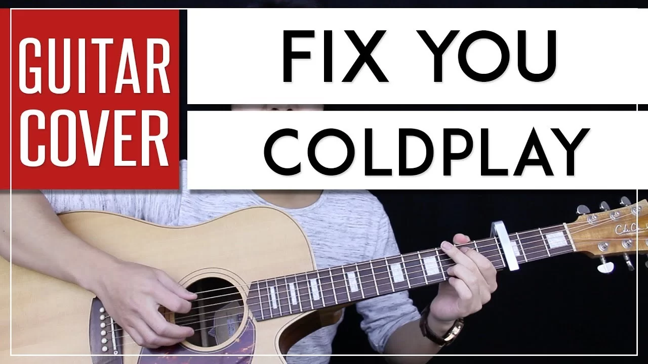 Fix You Guitar Cover Acoustic - Coldplay + Onscreen Chords - Just The Tone