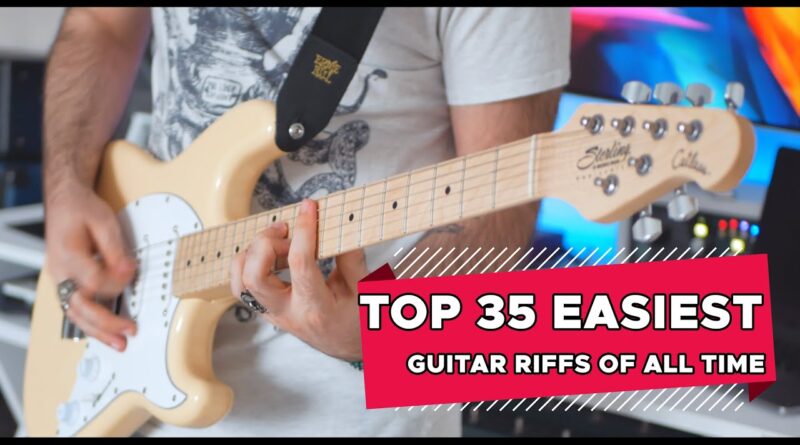 Top 35 EASIEST Guitar Riffs OF ALL TIME