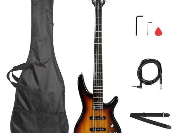 High-Performance Full Size GIB Electric 5 Strings Bass Guitar Kit Sunset Color