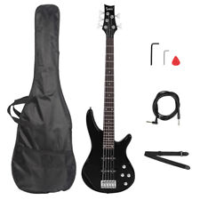 5 String Full Size GIB Electric Bass Guitar Bag Strap Pick Connector Wrench Tool