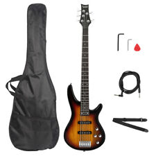 GIB 5-string bass guitar sunset color,+bag+pickup connector+wrench tool