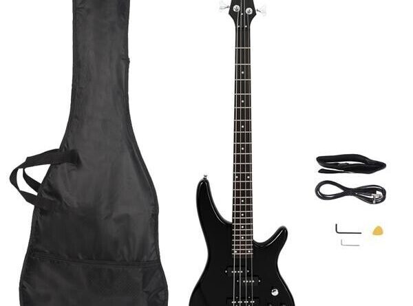 Glarry GIB Electric Bass Guitar Full Size 4 String Black