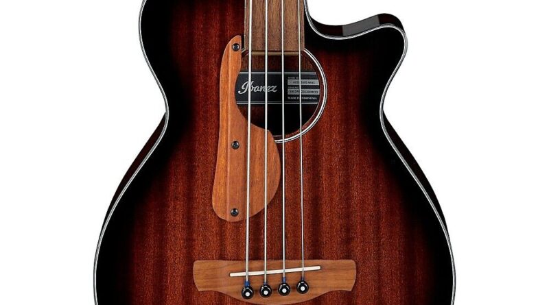 Ibanez AEGB24FE Fretless Auditorium A/E Bass Guitar Mahogany Sunburst