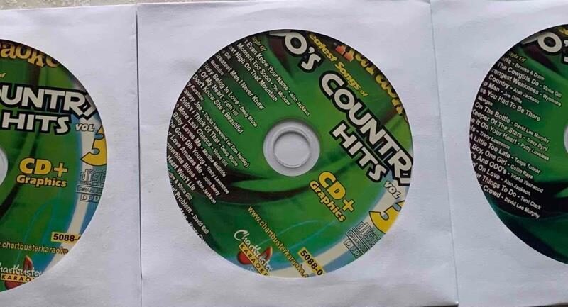 3 CDG KARAOKE DISCS COUNTRY HITS 90'S VOL 3 50 CHARTBUSTER SONGS MUSIC 5088 lot