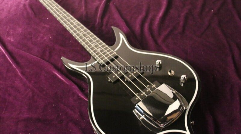 4 String Gene Simmons Bass Guitar Black Solid Body Chrome Hardware Fast Ship