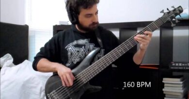 Bass Guitar Right Hand Speed Exercise 3 Fingers 16th Notes 80 - 240 BPM