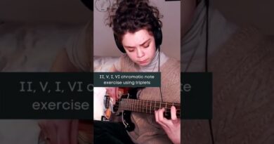 Chromatic note bass exercise using triplets over a II, V, I, VI chord progression