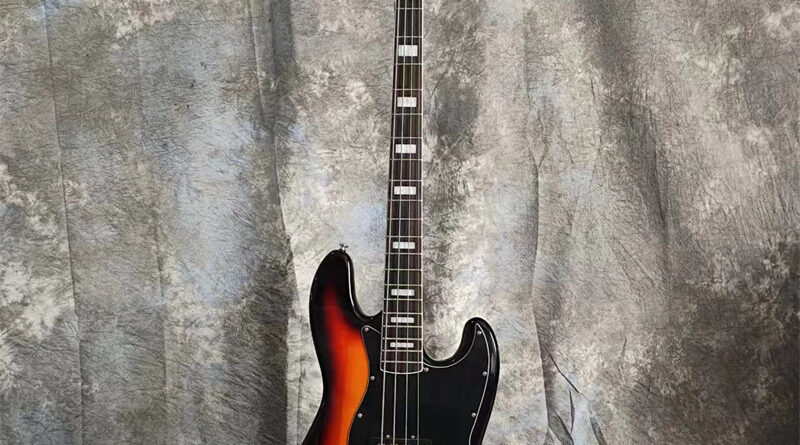 Custom 3-Tone Sunburst Electric Jazz Bass Guitar 4 Strings Solid Body Hardware