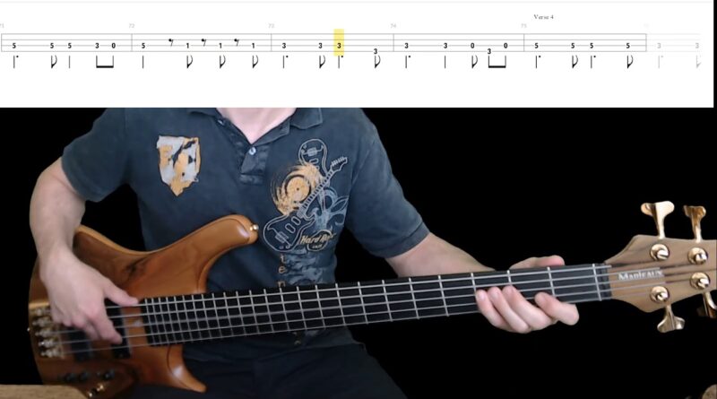 Dire Straits - Sultans Of Swing Bass Cover with Playalong Tabs in Video