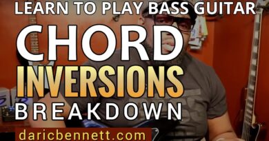 HOW TO PLAY MAJOR SCALE CHORD INVERSIONS | Bass Gutiar Tips ~ Daric Bennett's Bass Lessons