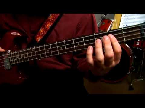 Walking Measures 1-2 of a D Flat Scale for Advanced Bass Guitar