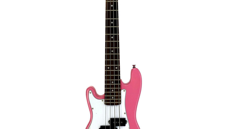 Zenison LEFT Handed YOUTH Electric BASS Guitar PINK 4 String 36" Kids Girls