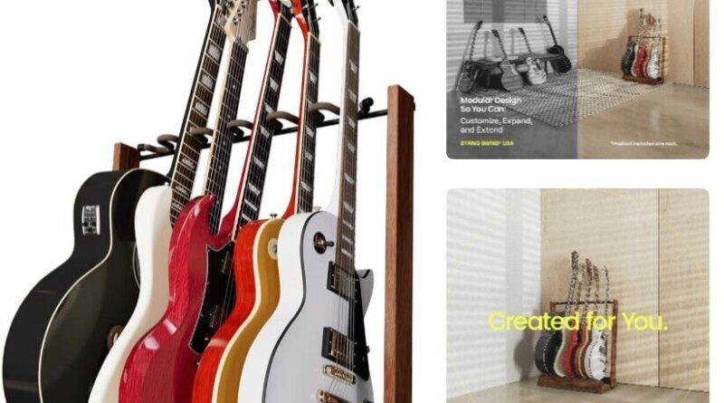 Guitar Stand, Multi Guitar Rack for Acoustic, Electric, Bass Guitars, Hand We...