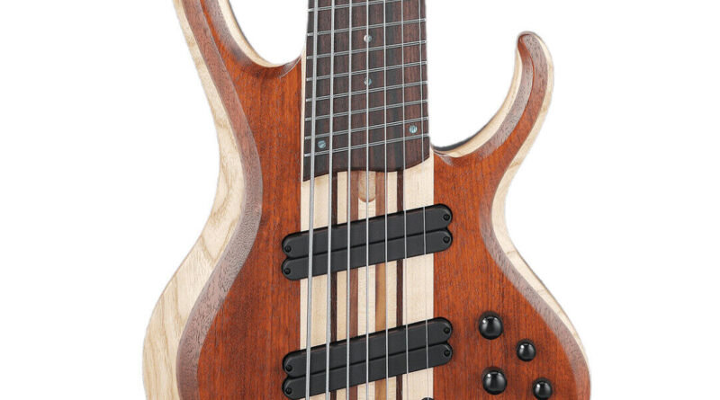 Ibanez BTB7MS Bass Workshop Multi-Scale 7-String Bass Guitar, Natural Mocha