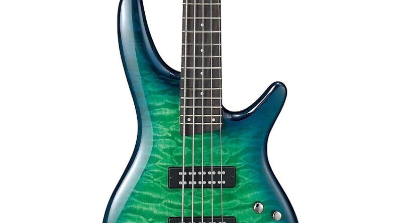 Ibanez SR405EQM Quilted Maple 5-String Bass Guitar Surreal Blue Burst Gloss