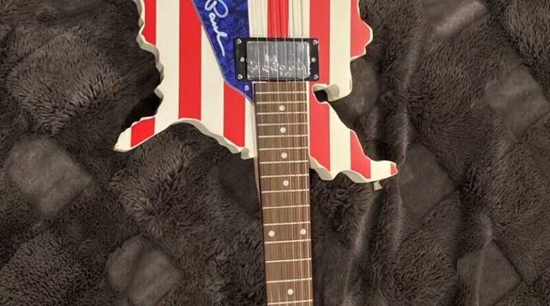 LES PAUL SUPPORT OUR VETS  AUTOGRAPHED GUITAR  PSA /DNA CERTIFIED