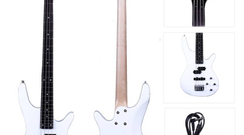 New White 4 Strings Electric IB Bass Guitar for School Band Student Gift