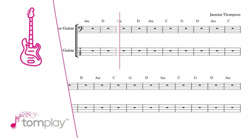 Thompson: Mad World (Intermediate Level) - Bass Tab with Play Along.