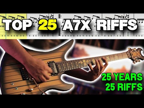 25 Greatest AVENGED SEVENFOLD Guitar Riffs  | with tabs!