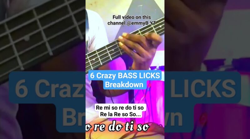 6 Crazy Bass licks for worship. songs for Beginners & INTERMEDIATE #basslesson #basslick