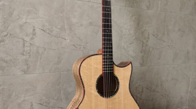 All Solid Wood 41 Inches Spruce Top Acoustic Guitar Abalone Inlays Mango Body