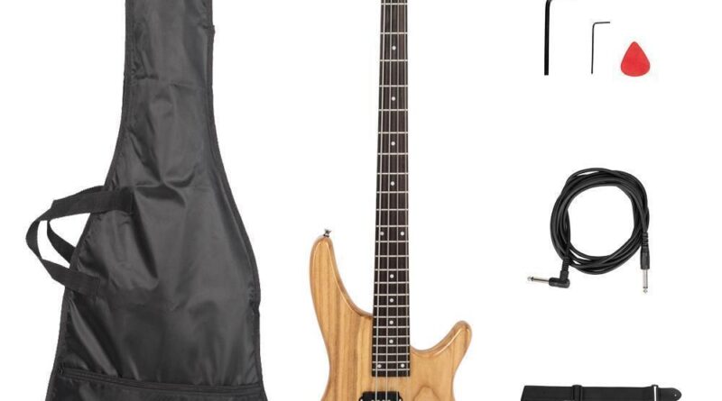 Glarry 44" Right Handed 4 String Electric IB Bass Guitar w/ Bag Strap