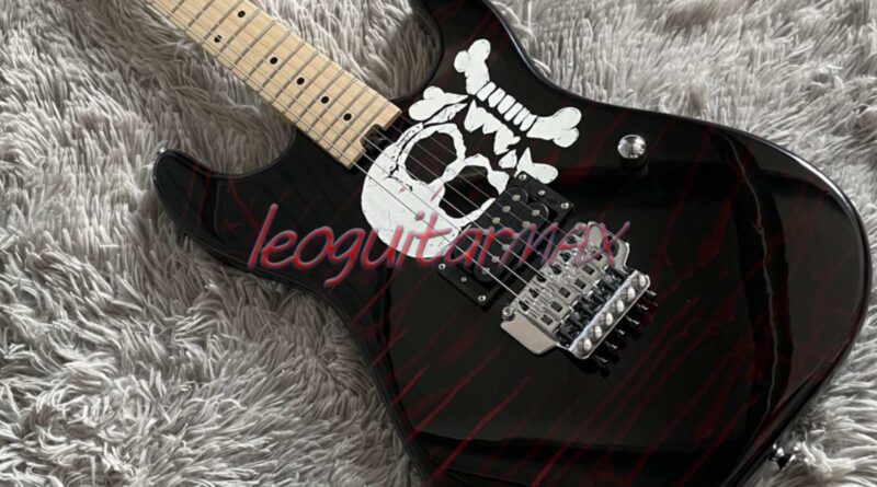 Pro-Mod San Dimas ST Electric Guitar Blood and White Skull Graphic Floyd Rose