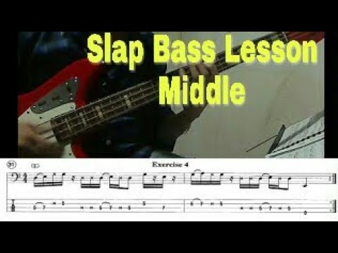 Slap bass Lesson intermediate exercise/ejercicio Slap nivel medio