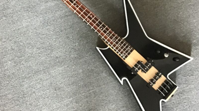 Special-shaped 4-strings Electric Bass Guitar 24 Frets Neck Truss Body In Black