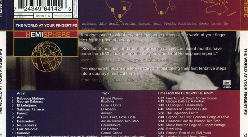 VARIOUS ARTISTS HEMISPHERE SAMPLER, VOL. 3: THE WORLD AT YOUR FINGERTIPS NEW CD