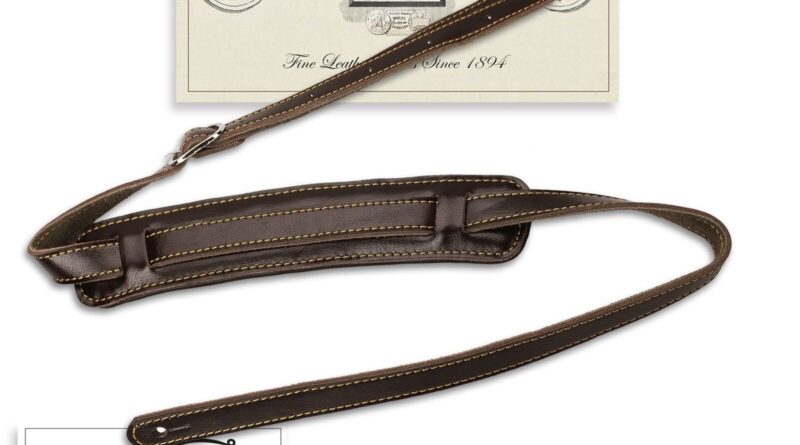 Walker & Williams C-18 Vintage Style Guitar Strap Dark Brown Leather XL 47”-61"