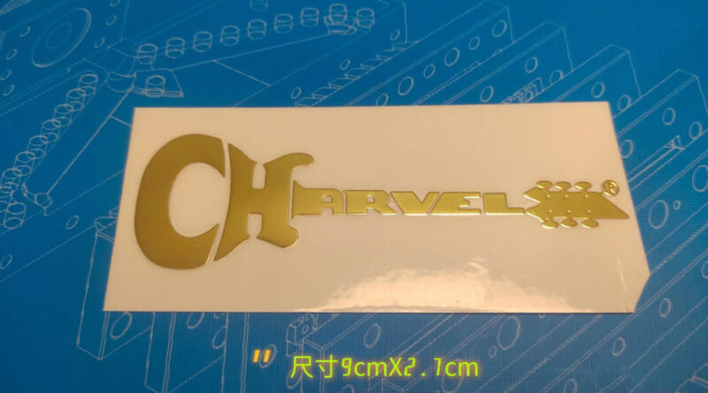 2Pcs Charvel Guitar Golden Headstock Neck Head Logo Self-Adhesive Metal Stickers