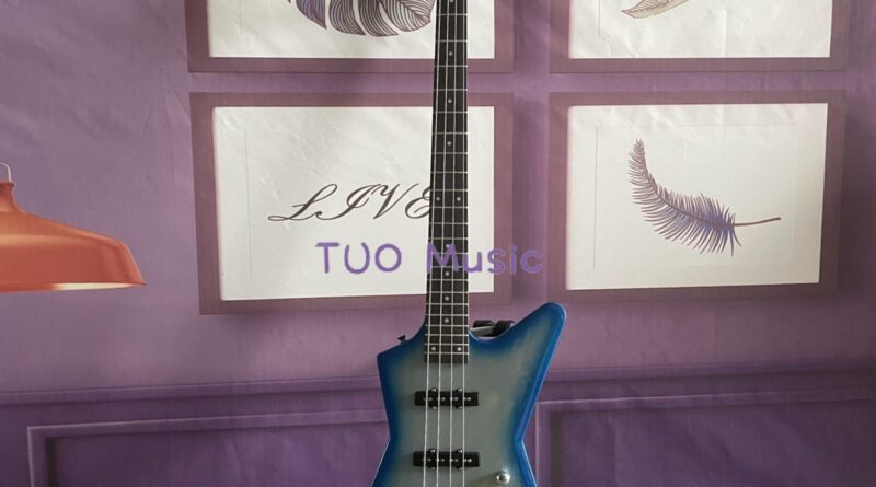 4-Strings ML Metalman Electric Bass Guitar Special Blue Silver Body Maple Neck