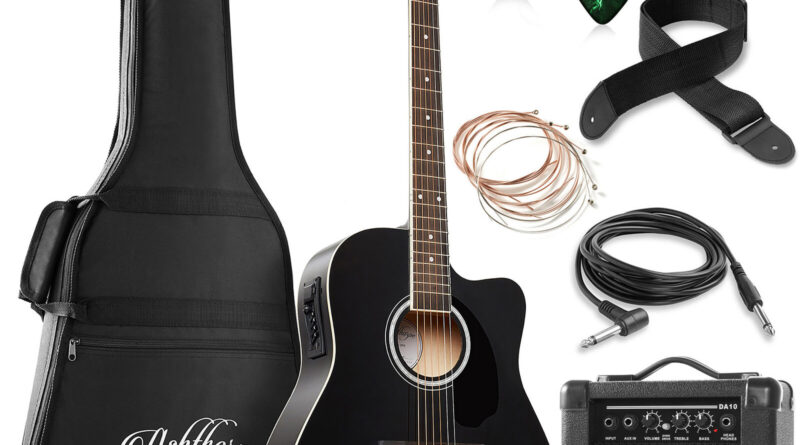 Dreadnought Cutaway Acoustic Electric Guitar Package with EQ & 10 Watt Amp