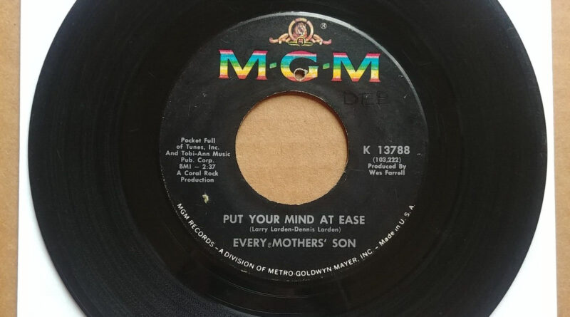 EVERY MOTHERS SON Put Your Mind At Ease 45 7" POP PSYCH ROCK Record Vinyl