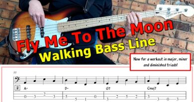 "Fly Me To The Moon" Walking Bass Line ???? Bass Guitar Lesson ????