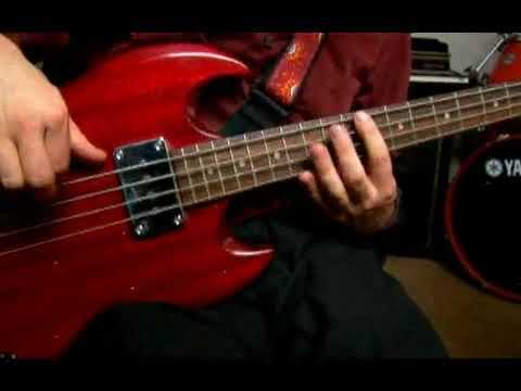 Measures 13-16 of an E Flat Scale for Advanced Bass Guitar