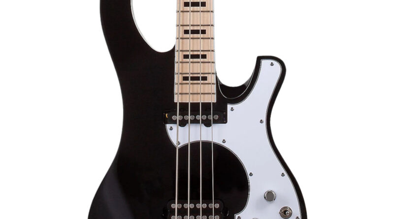 Schecter Stargazer 4-String Bass Guitar, Maple Fingerboard, Gloss Black