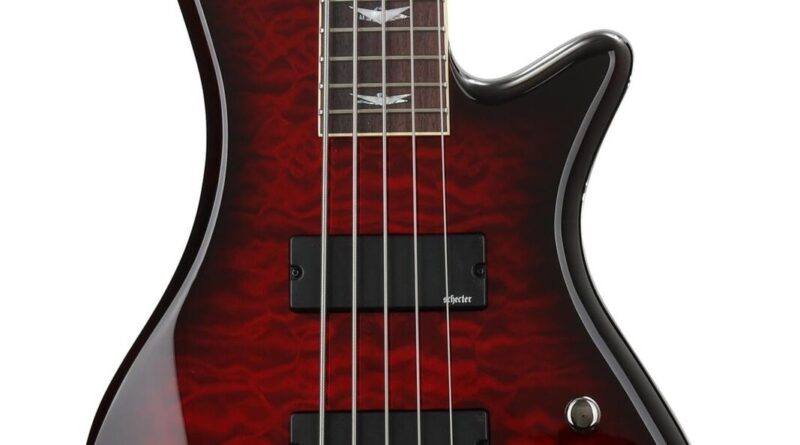 Schecter Stiletto Extreme-5 Bass Guitar, Black Cherry