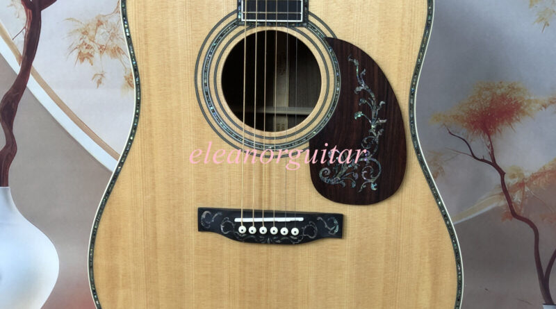 US warehouse Acoustic Guitar Ebony fingerboard Abalone Flower Inlays in stck Y