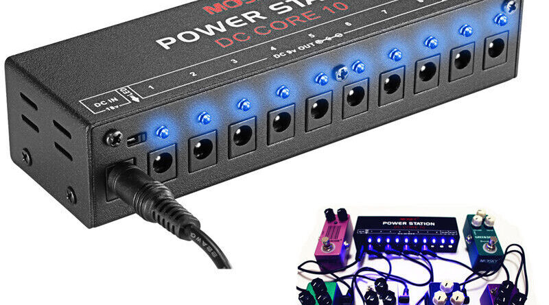 10 Isolated Port Guitar Effects Pedal Board Power Supply 9V / 12V / 18V & Cable