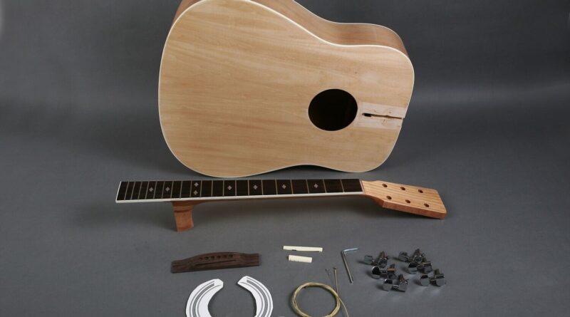 DIY ACOUSTIC GUITAR UNFINISHED FULL-SIZE DREADNOUGHT BUILDER KIT 6 STRING