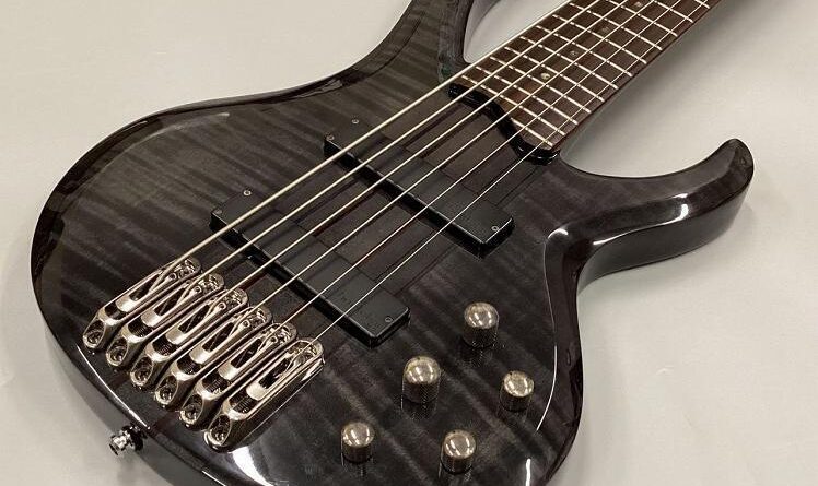 Electric Bass Guitar Ibanez BTB576FM Black 6 String Mahogany Rosewood USED