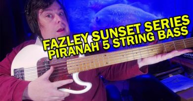 Fazley Sunset Series Piranha 5 Olympic White 5 String Bass. Demo and Review.