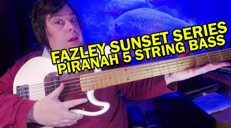 Fazley Sunset Series Piranha 5 Olympic White 5 String Bass. Demo and Review.