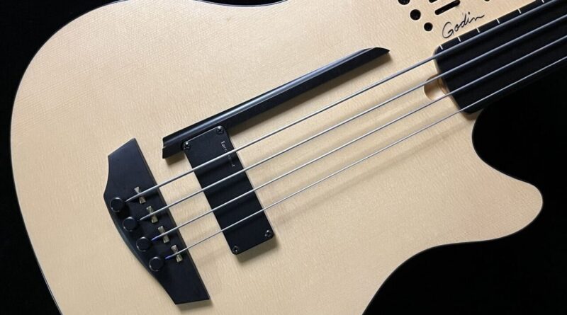 Godin A4 Ultra Natural Fretless A/E Electric Bass Guitar