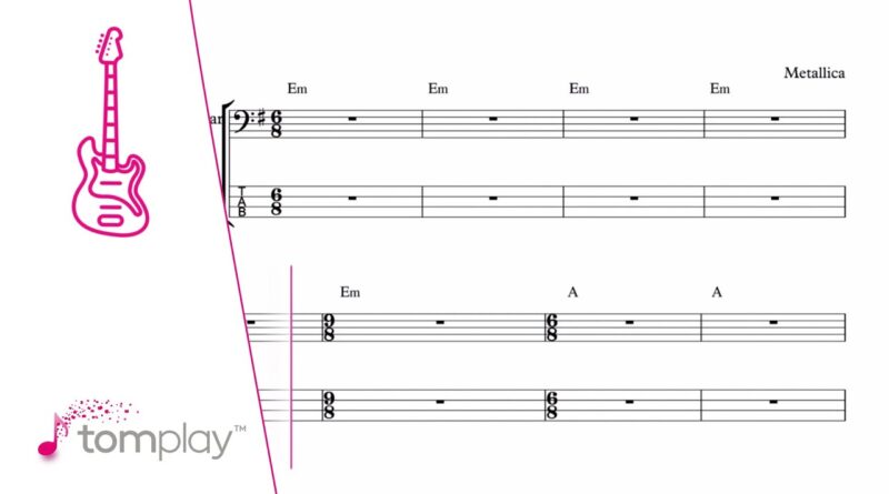 Metallica: Nothing Else Matters (Easy/Intermediate Level) - Bass Tab with Play Along.