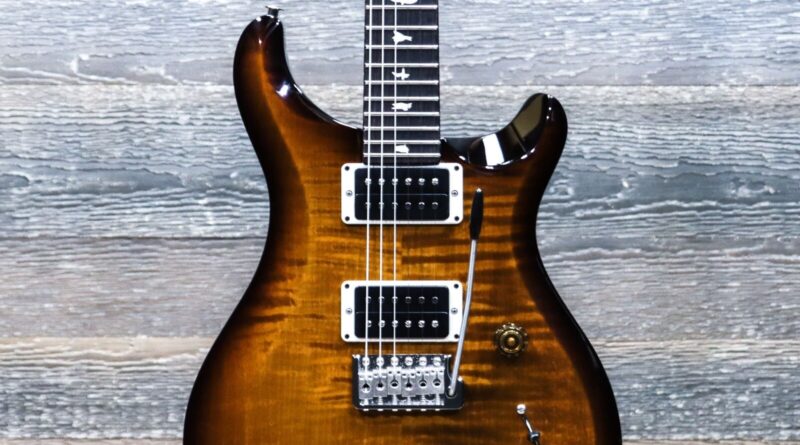 PRS S2 Custom 24 Flamed Maple Top Black Amber Electric Guitar w/Bag #S2079189