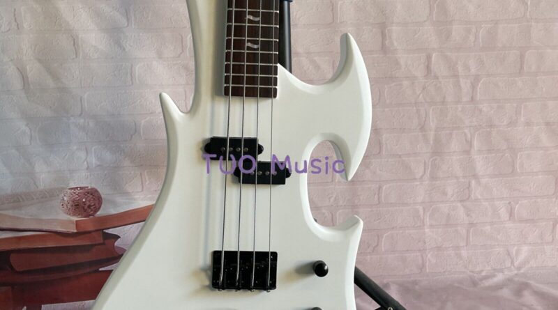 Shop 4-String Electric Bass Guitar White Solid Body Black Hardware Fast Delivery