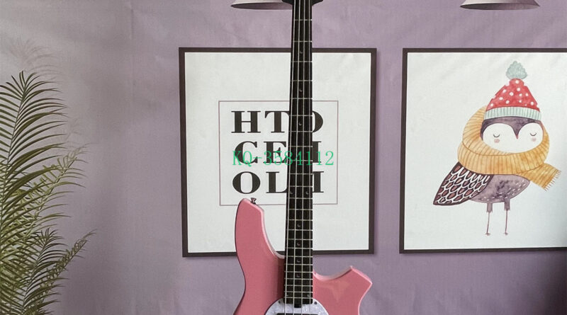 Brand New 4 String Shell Pink Electric Bass Guitar Chrome Hardware HH Free Ship